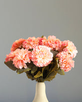 Alamkari India Fabric Artificial Chrysanthemum Flower Sticks (5 Sticks, 50 cm, Pink)